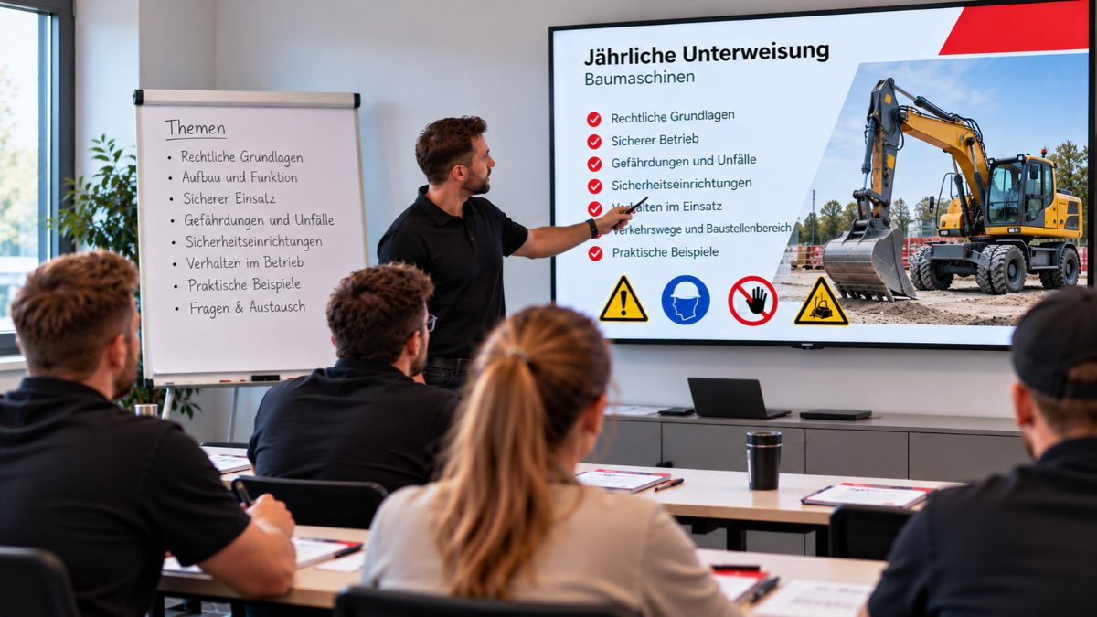 Jährliche Unterweisung Baumaschine