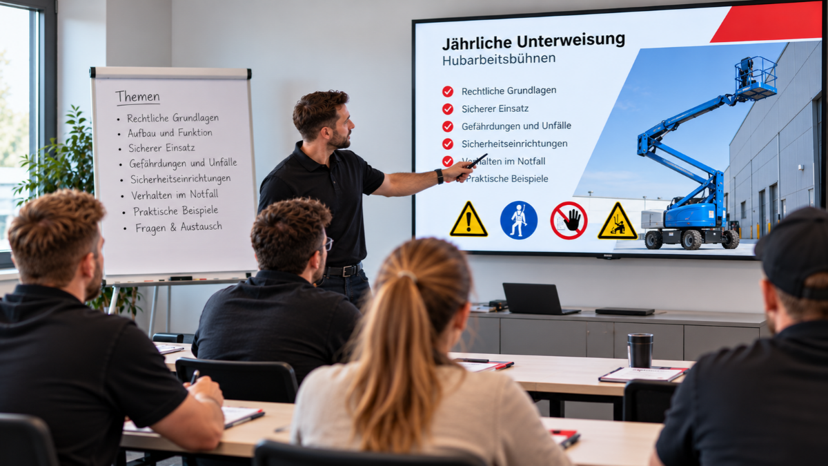 Jährliche Unterweisung Hebebühne