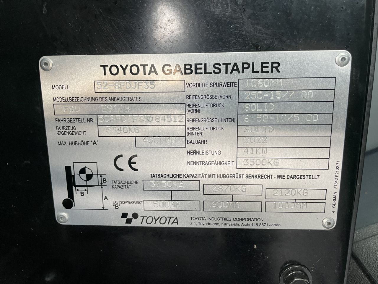 Toyota 8FDJF35 Dieselstapler – Nr. G011929 – Bild 6